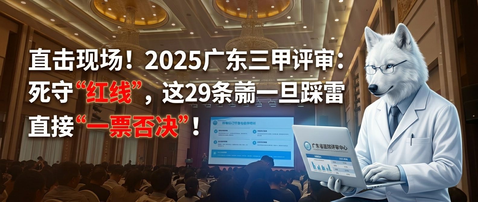 直击现场！2025广东三甲评审：死守“红线”，这29条前置条款一旦踩雷直接“一票否决”！