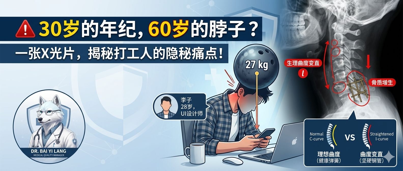 30岁的年纪,60岁的脖子?一张X光片揭开无数打工人的隐秘痛点!